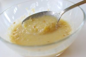 Korean pine nut dressing in a bowl