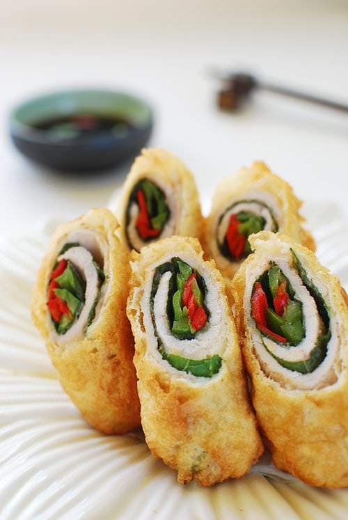 deep fried pork rolls 2 - Deep-Fried Pork Rolls (Dwaegi Gogi Mari Twiguim)