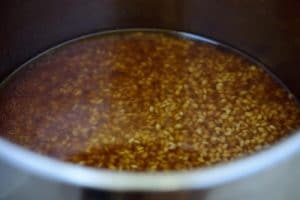 Soaked sweet rice in seasoning water