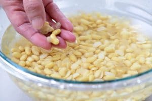 Soaking soybeans