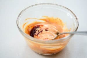 mixing a little bit of gochujang with mayo