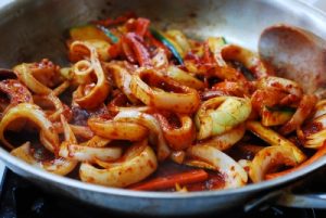 Ojingeo bokkeum (spicy stir-fried squid)