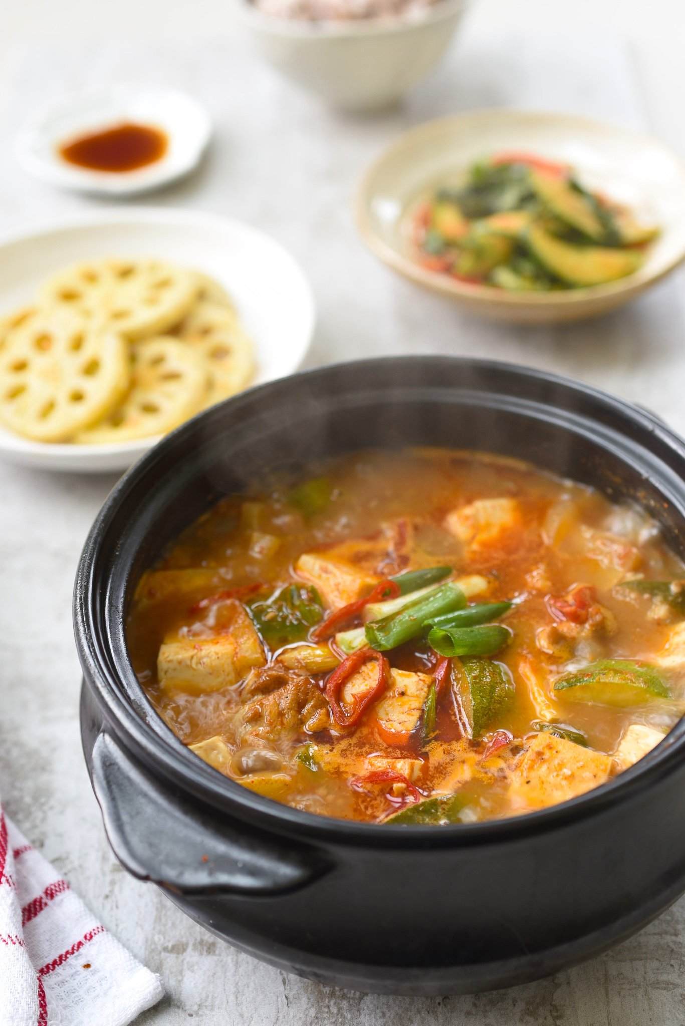 Doenjang Jjigae (Soybean Paste Stew with Pork and Vegetables) DSC 0686 - Doenjang Jjigae (Soybean Paste Stew with Pork and Vegetables)