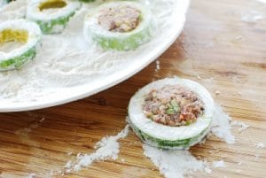 Pan-fried Stuffed zucchini