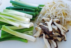 vegetables for Korean spicy soup