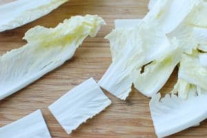 Cutting napa cabbage