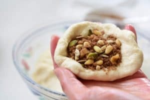Hotteok filling in a dough